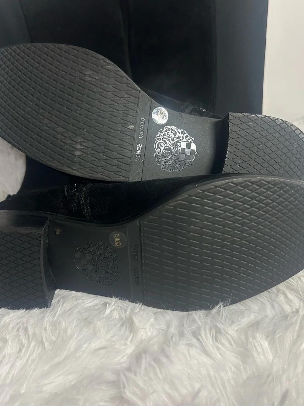 Vince Camuto Black Over-the-Knee Button Detail Boots